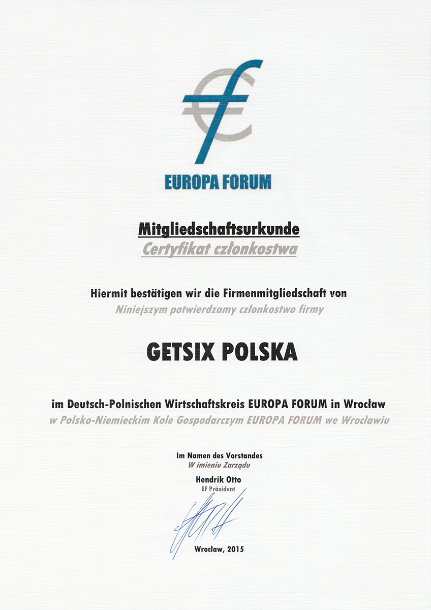 europa forum certificate