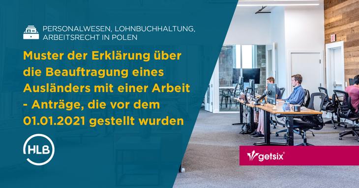 Muster der Erklärung über die Beauftragung eines Ausländers mit einer Arbeit - Anträge, die vor dem 01.01.2021 gestellt wurden